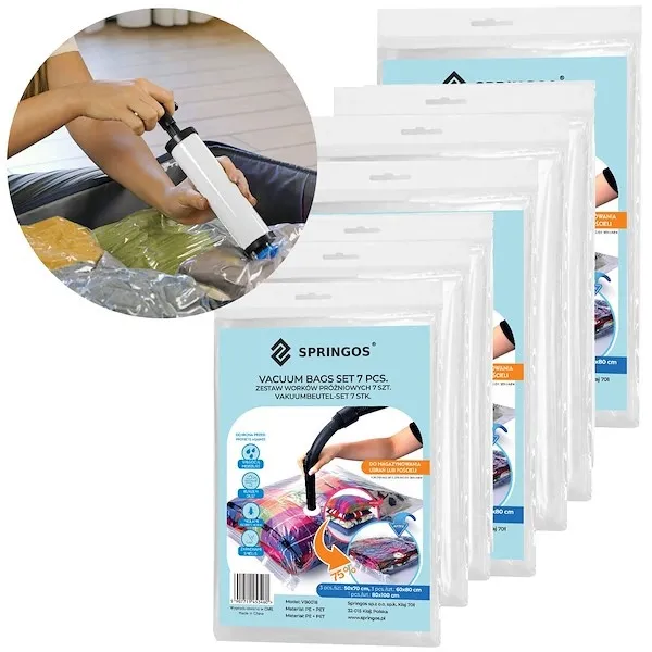 Worek próżniowy 7 szt. pokrowiec na ubrania 3 rozmiary