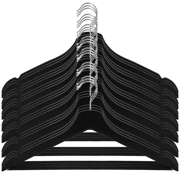 Wieszaki na ubrania drewniane 20 szt. czarne