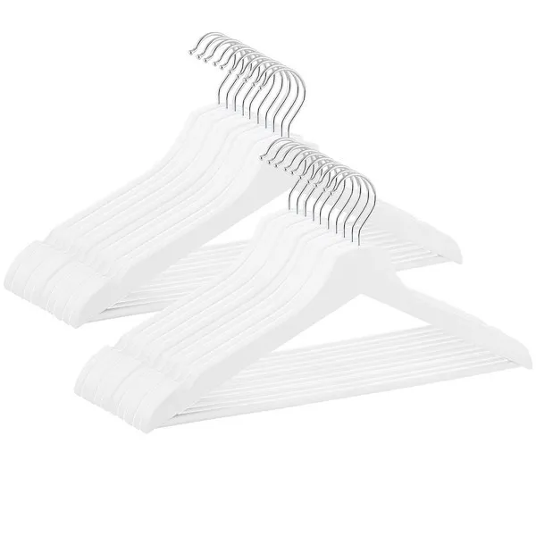 Wieszaki na ubrania drewniane 20 szt. białe