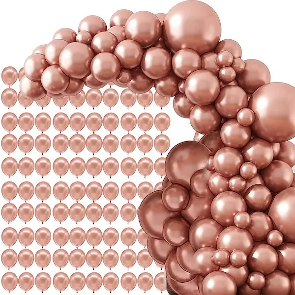 Balony 100 szt. urodzinowe, na wieczór panieński, wesele rose gold