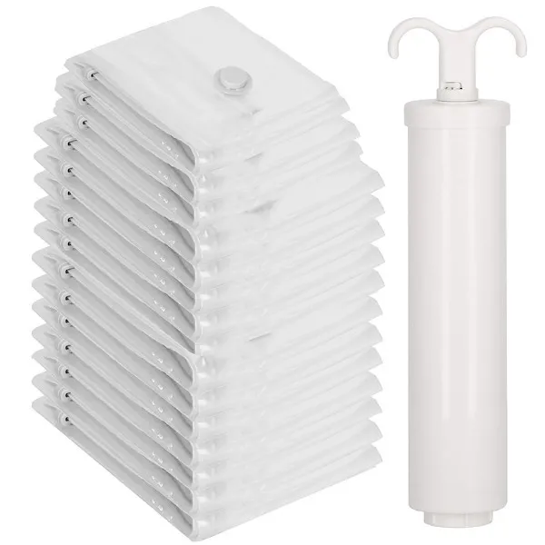 Worki próżniowe 15 szt. z pompką, torby na ubrania 2 rozmiary