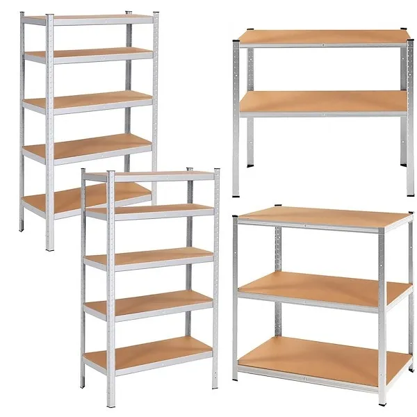 Regały metalowe magazynowe 2 szt. 180x90x40cm 875kg 5 półek do garażu, piwnicy