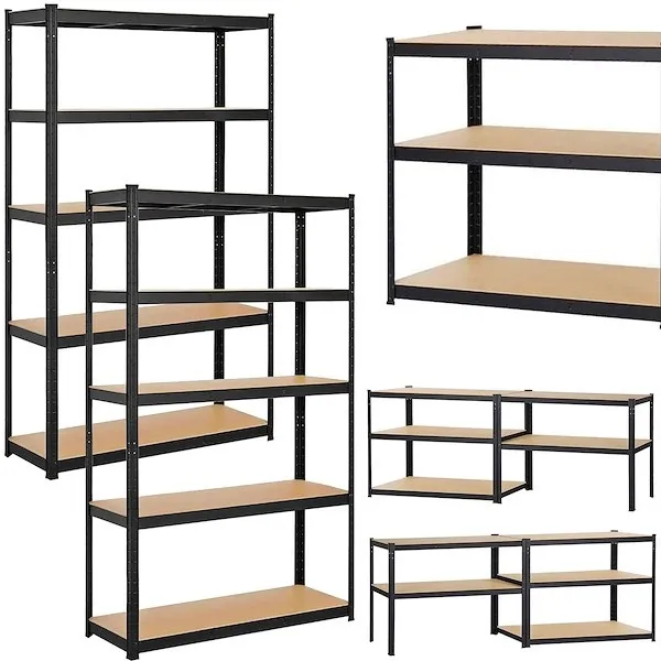 Regały metalowe magazynowe 2 szt. 180x90x40cm 875kg 5 półek do garażu, piwnicy