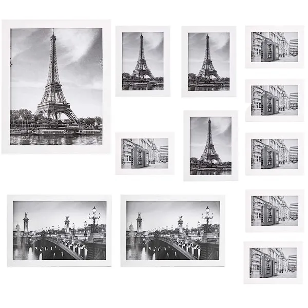 Ramki na zdjęcia 12 szt. poziome i pionowe białe