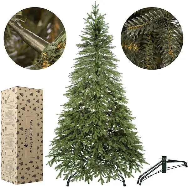 Sztuczna choinka 220 cm świerk kaukaski PE drzewko świąteczne