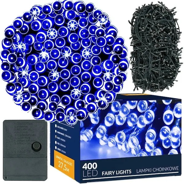 Lampki świąteczne 400 led niebieskie 27,5 m oświetlenie choinkowe wewnętrzne