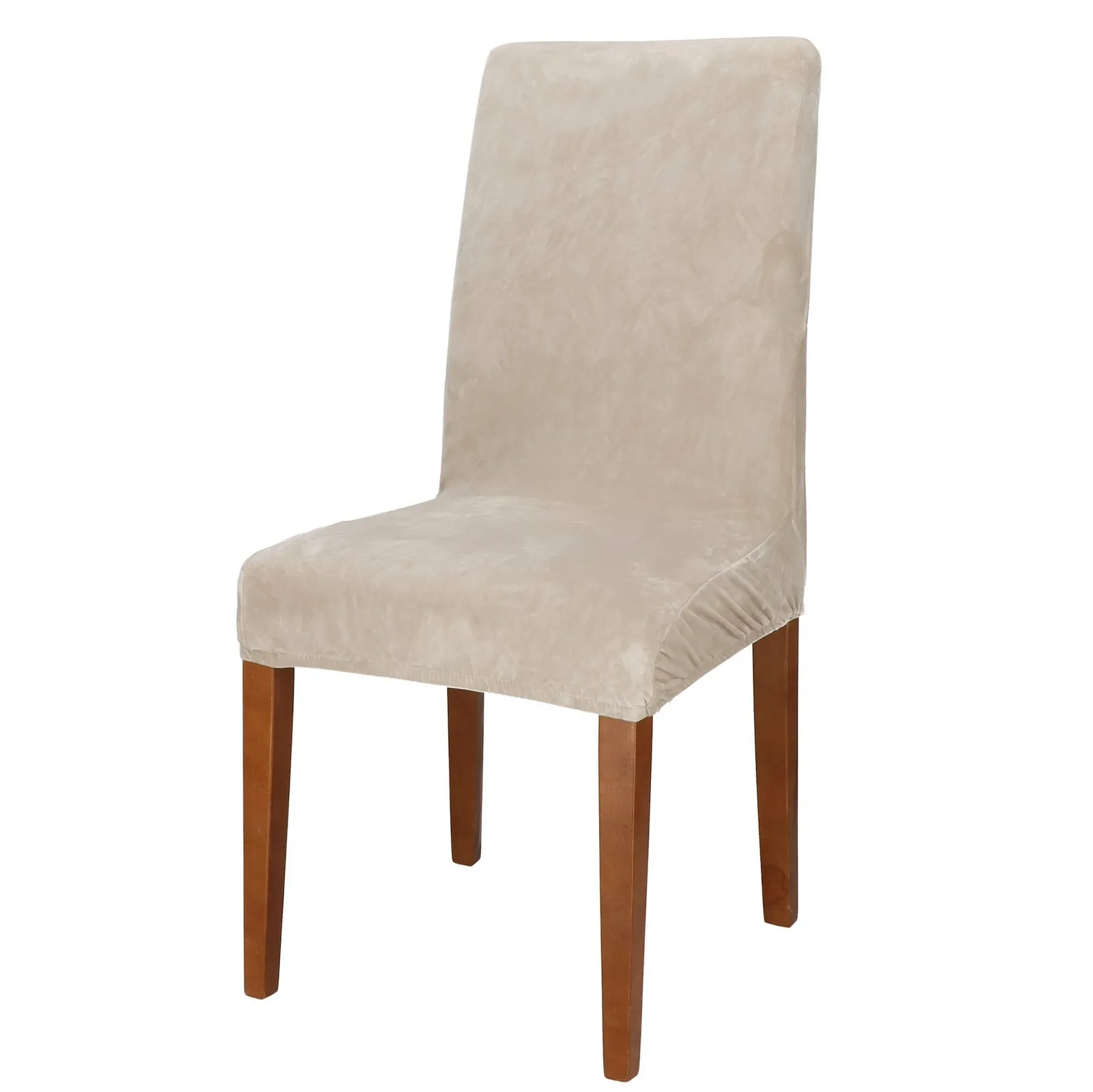 Pokrowiec na krzesło elastyczny uniwersalny ciemny beżowy