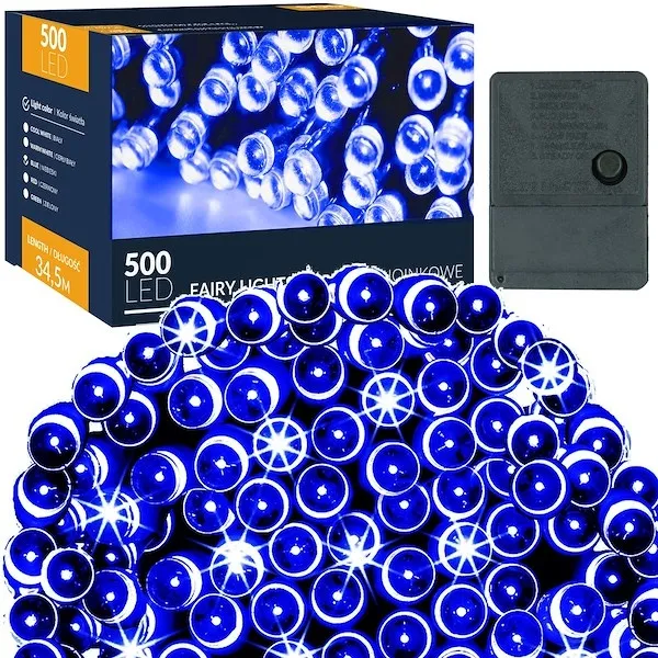 Lampki świąteczne 500 Led niebieski 34,5 m oświetlenie choinkowe