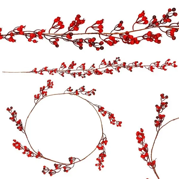 Wianek świąteczny stroik na drzwi sztuczna jarzębina wieniec