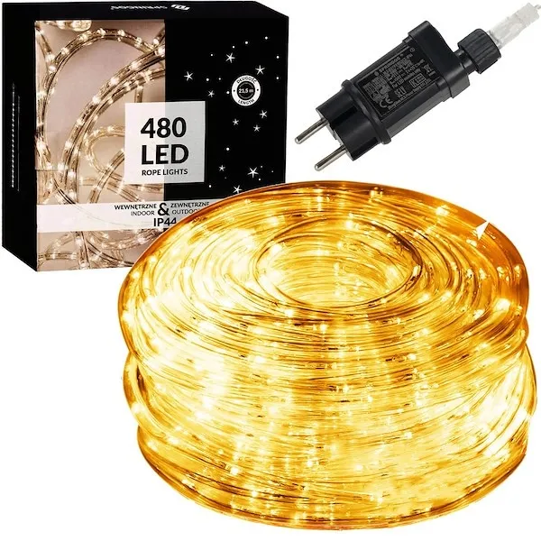 Wąż świetlny 21,5 m ciepły biały 480 Led z programatorem IP44 dekoracja świąteczna