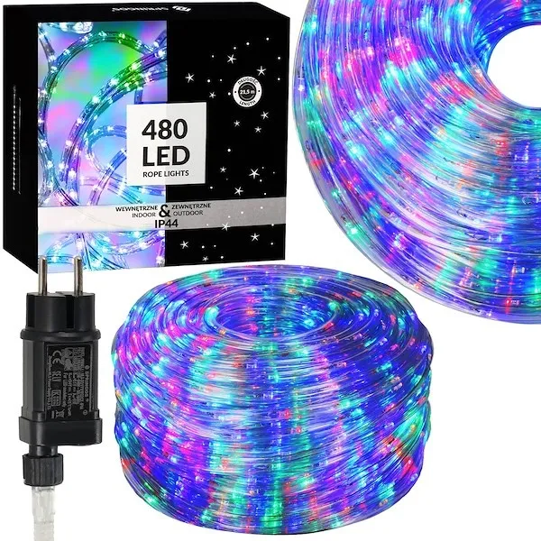 Wąż świetlny 21,5 m multikolor 480 Led z programatorem IP44 dekoracja świąteczna