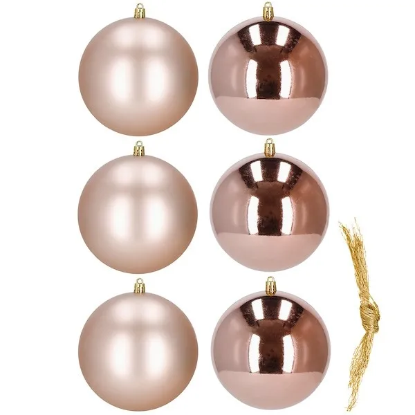 Bombki choinkowe 6 szt. ozdoby świąteczne zestaw 10cm rose gold
