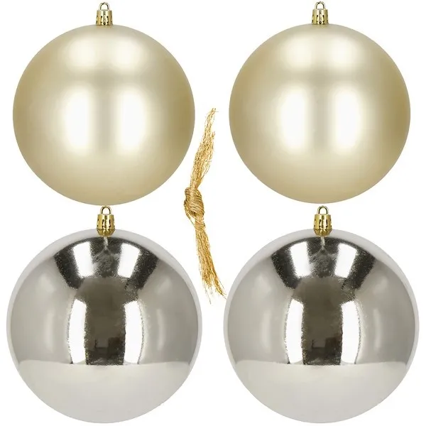 Bombki choinkowe 4 szt. zawieszki na choinkę ozdoby świąteczne 12 cm szampańskie