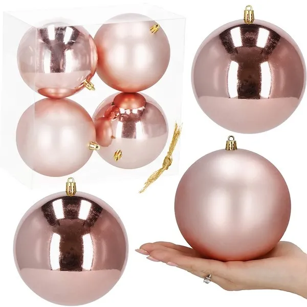 Bombki choinkowe 4 szt. zawieszki na choinkę ozdoby świąteczne 12 cm rose gold