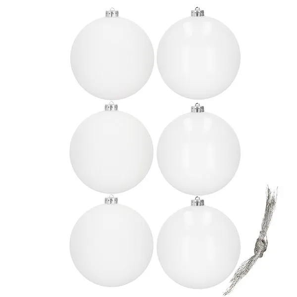 Bombki choinkowe 6 szt. zawieszki na choinkę ozdoby świąteczne 10 cm białe