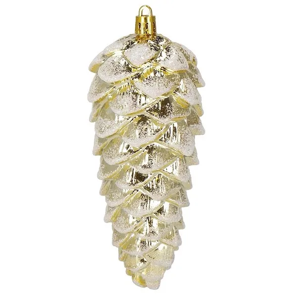 Zawieszki świąteczne szyszki 6 szt. ozdoby choinkowe 14 cm bombki złoty brokat