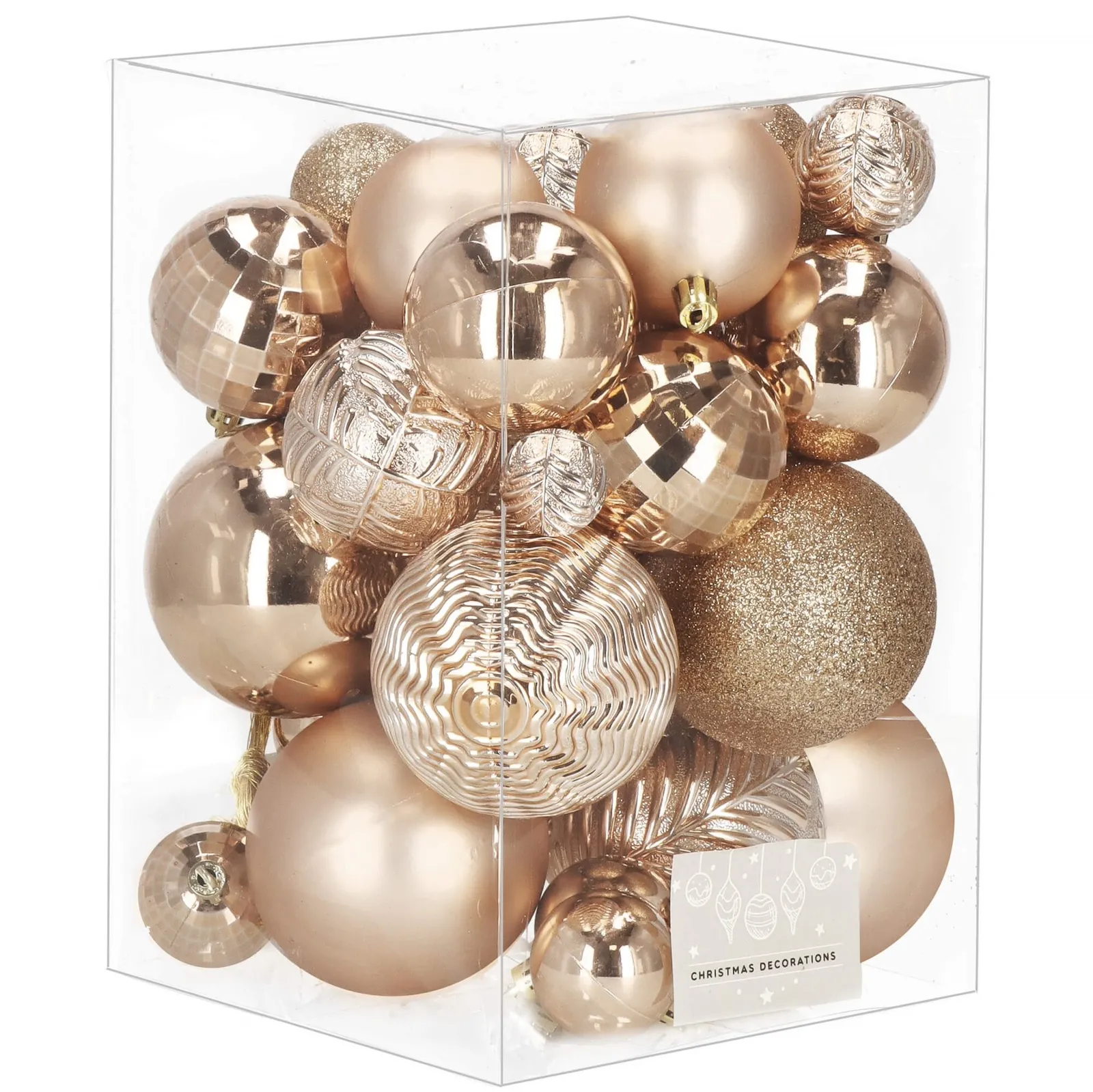 Bombki choinkowe 31 szt. zawieszki na choinkę ozdoby świąteczne rose gold
