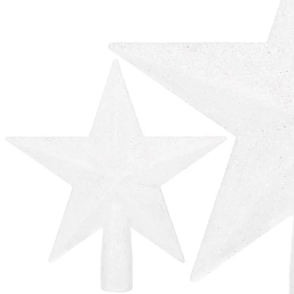Czubek na choinkę 15 cm szpic, gwiazda biała