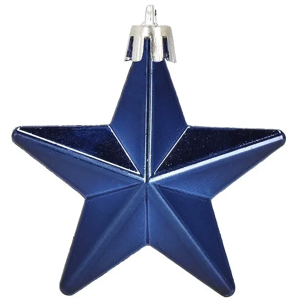 Bombki choinkowe 6 szt. ozdoby świąteczne gwiazdki zestaw niebieski