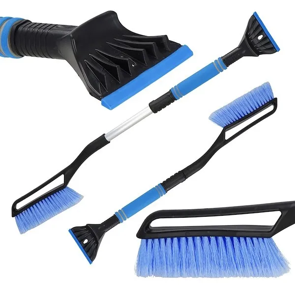 Skrobaczka do szyb 2w1 szczotka do odśnieżania samochodu z teleskopową rączką i miotełką