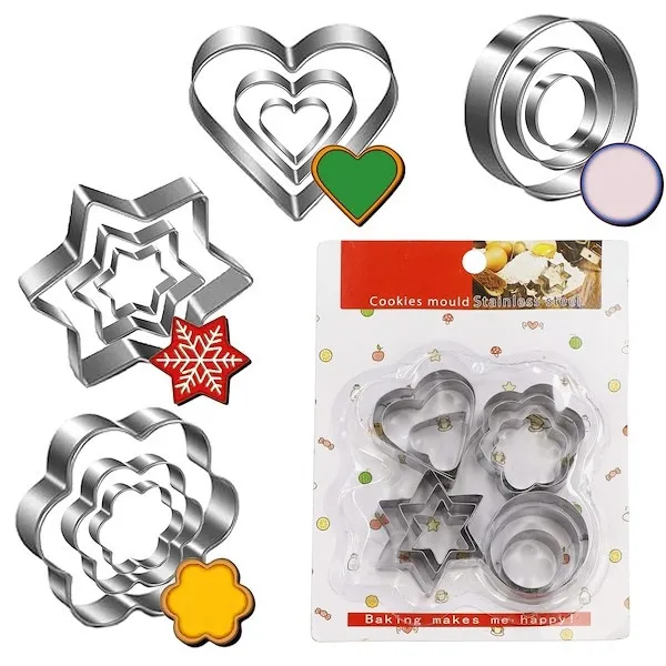 Foremki do pierników i ciastek świątecznych 12 szt. wykrawacze ze stali nierdzewnej