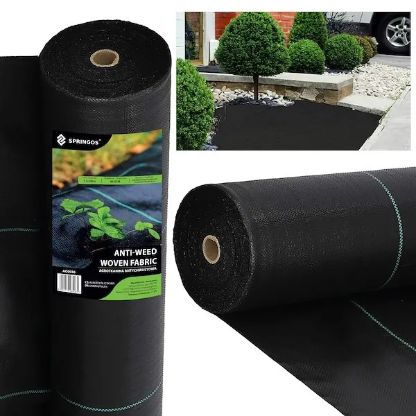 Agrowłóknina antychwastowa agrotkanina 90g czarna mata 1,1x100 m gruba