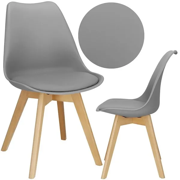 Krzesło Verde do jadalni, kuchni skandynawskie szare