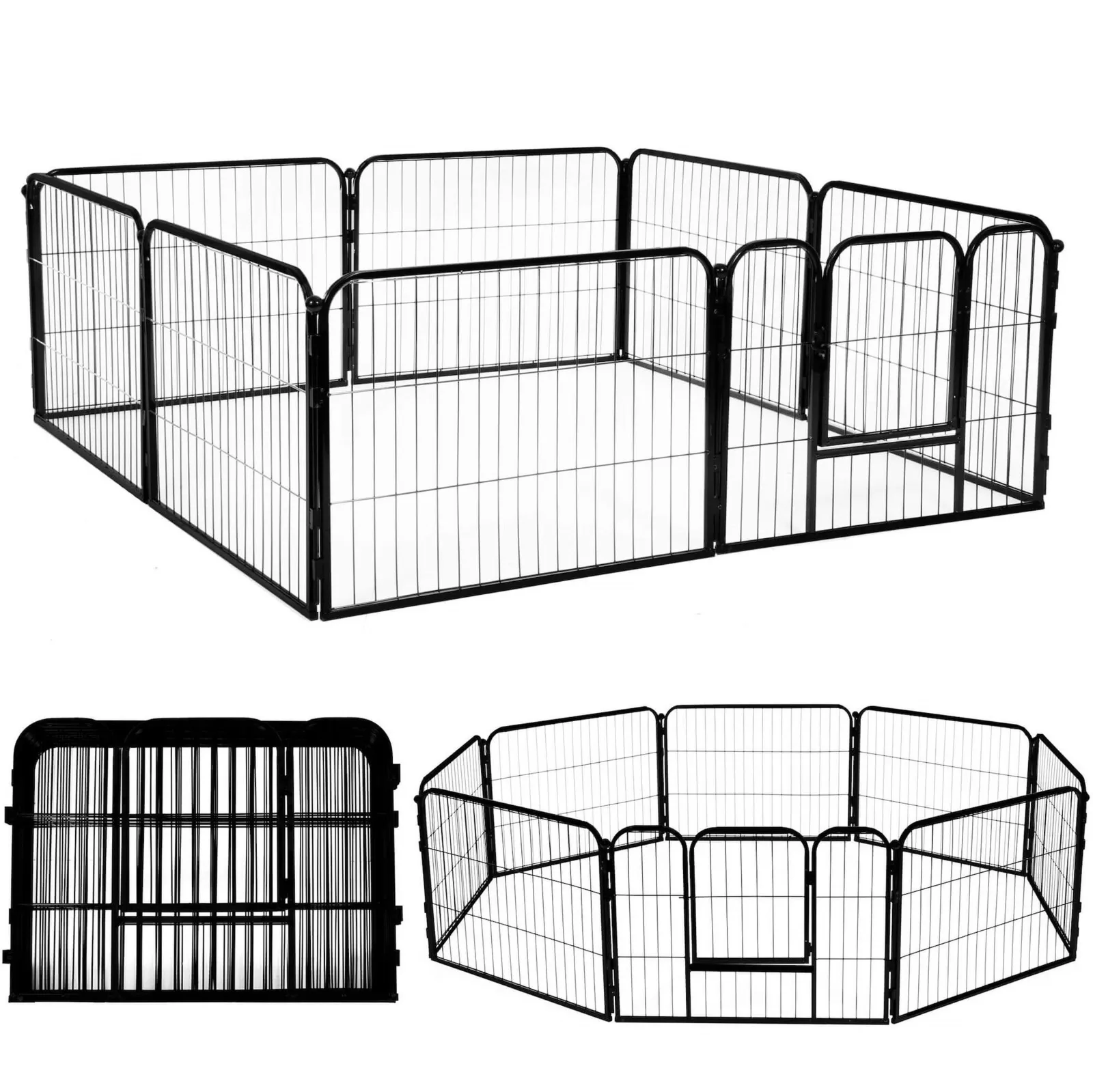 Kojec dla zwierząt wybieg dla szczeniaków klatka metalowa dla psa 160 x 160 cm