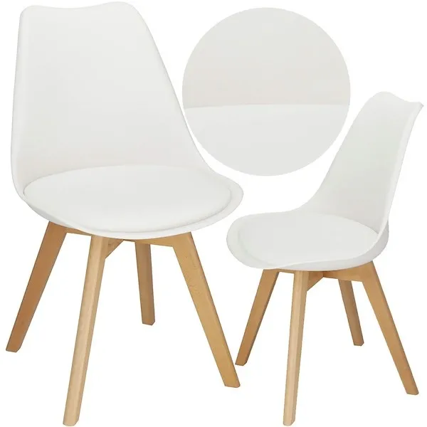 Krzesło Verde do jadalni, kuchni skandynawskie białe