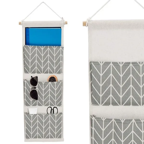 Pojemnik z trzema kieszeniami, wiszący , organizer do przechowywania zabawek jodełka