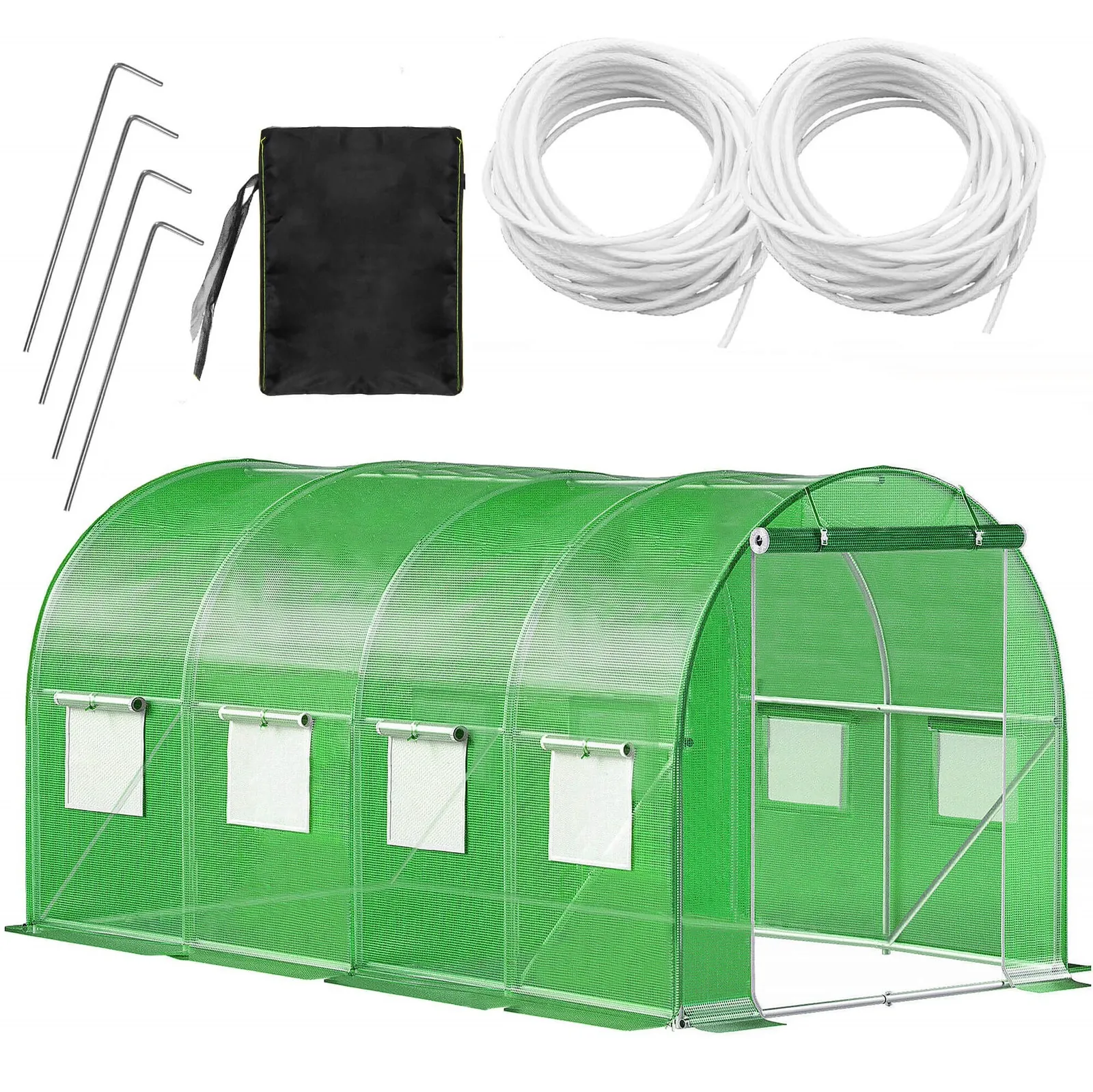 Tunel ogrodowy foliowy UV4 140g/m2 4,5x2x2 m zielony, szklarnia foliowa