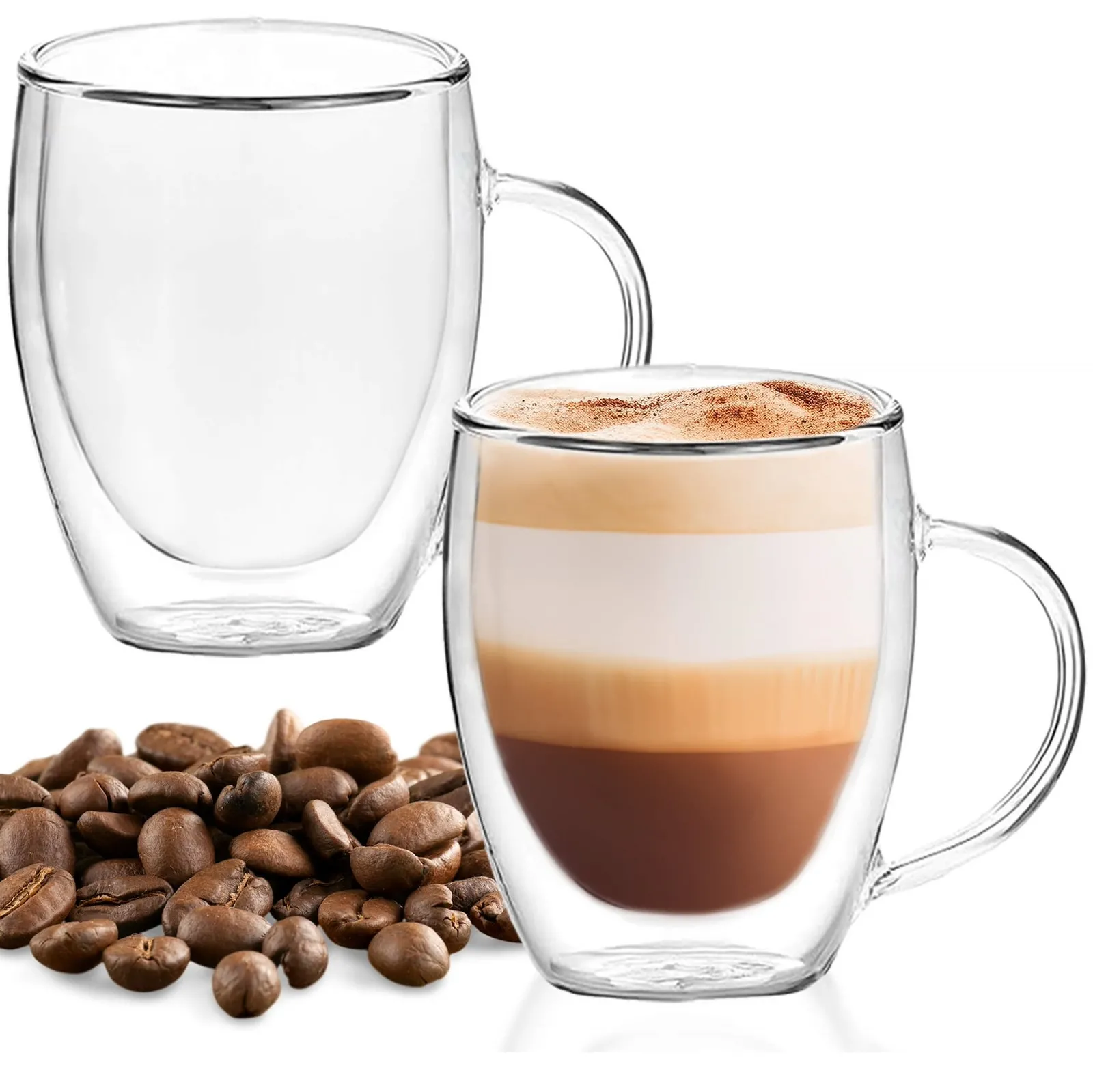 Szklanki z podwójnym dnem 2 szt. termiczne kubki 300 ml na kawę herbatę