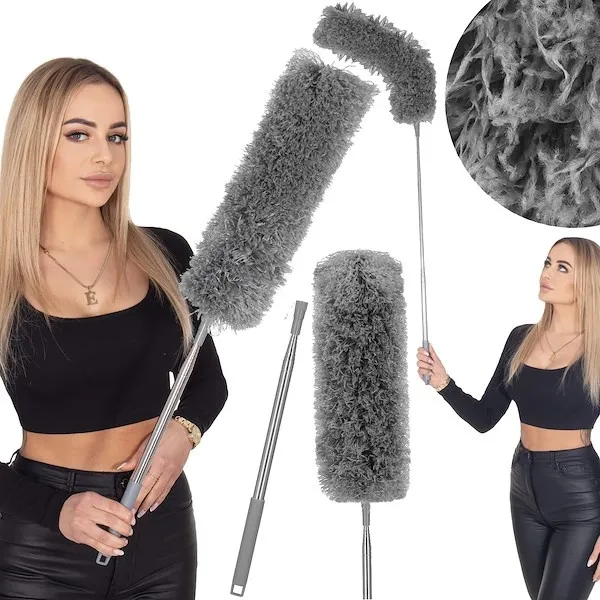 Szczotka do kurzu i pajęczyn wysuwana długa miotełka teleskopowa75-254 cm szara