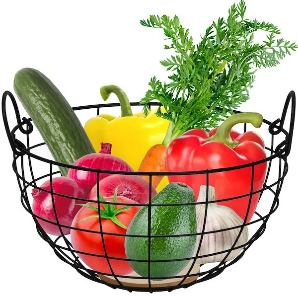 Miska na owoce, koszyk metalowy 28x15 cm stalowa patera czarna