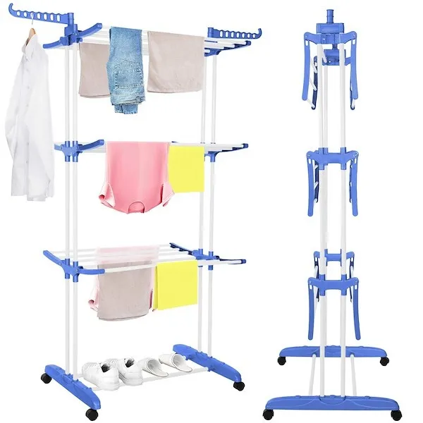 Suszarka na pranie składana na balkon 170x75,5x57 cm pionowa do suszenia ubrań, bielizny