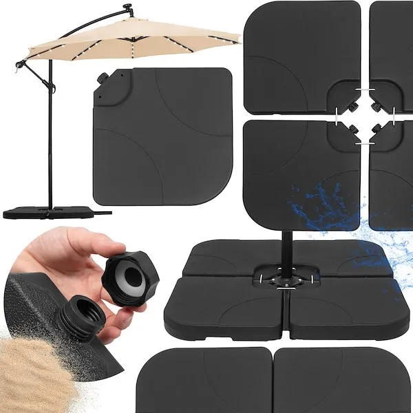 Obciążenie pod stojak parasola ogrodowego 60l zestaw 4 szt. czarne