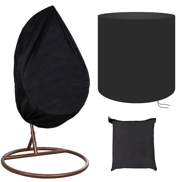 Pokrowiec na fotel wiszący 190x180 cm wodoodporny czarny