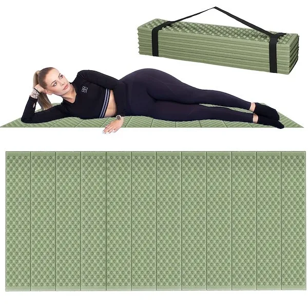 Mata turystyczna 182x60 cm składana karimata biwakowa, wodoodporna zielona