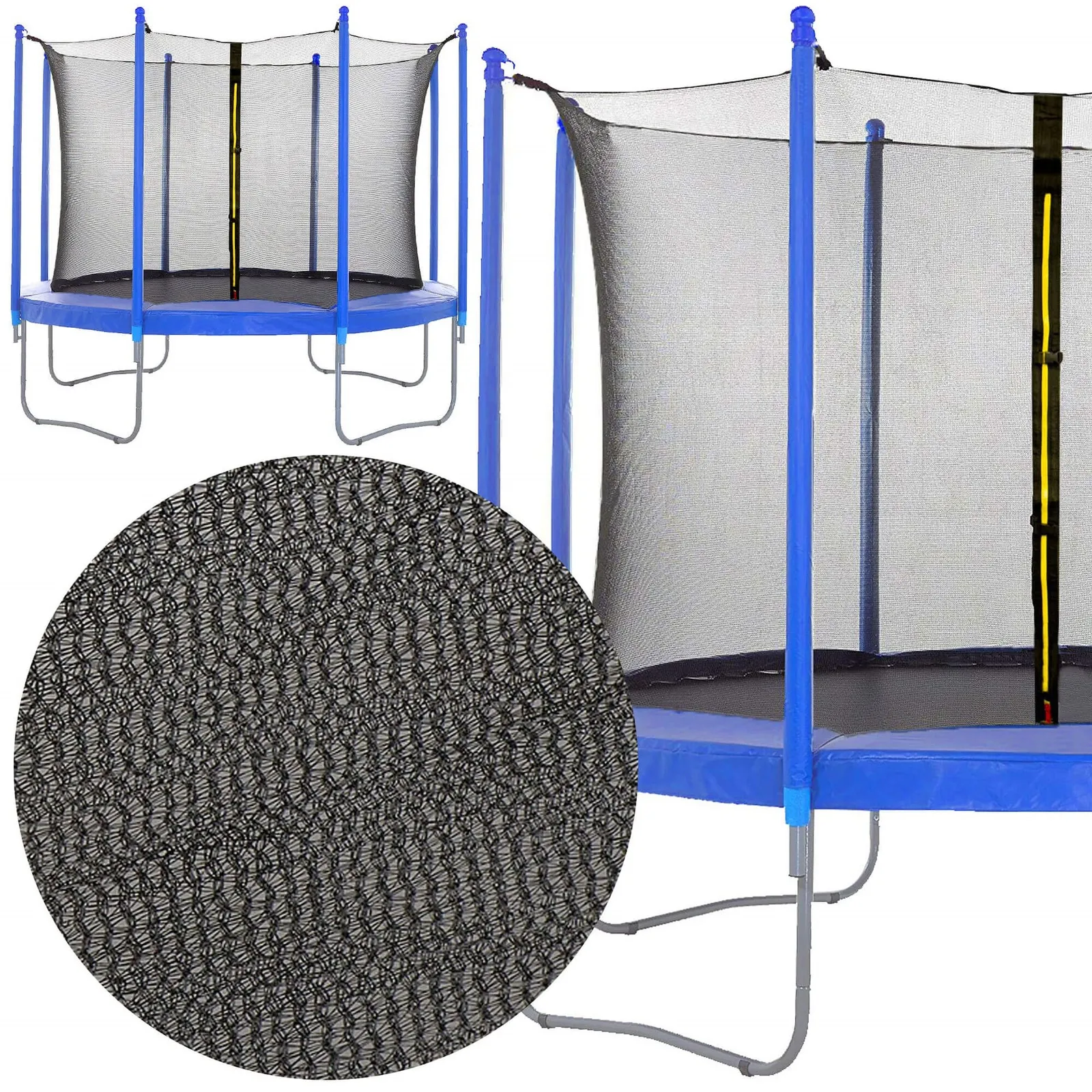 Siatka wewnętrzna 13FT 8 słupków do trampoliny 396/400/412cm