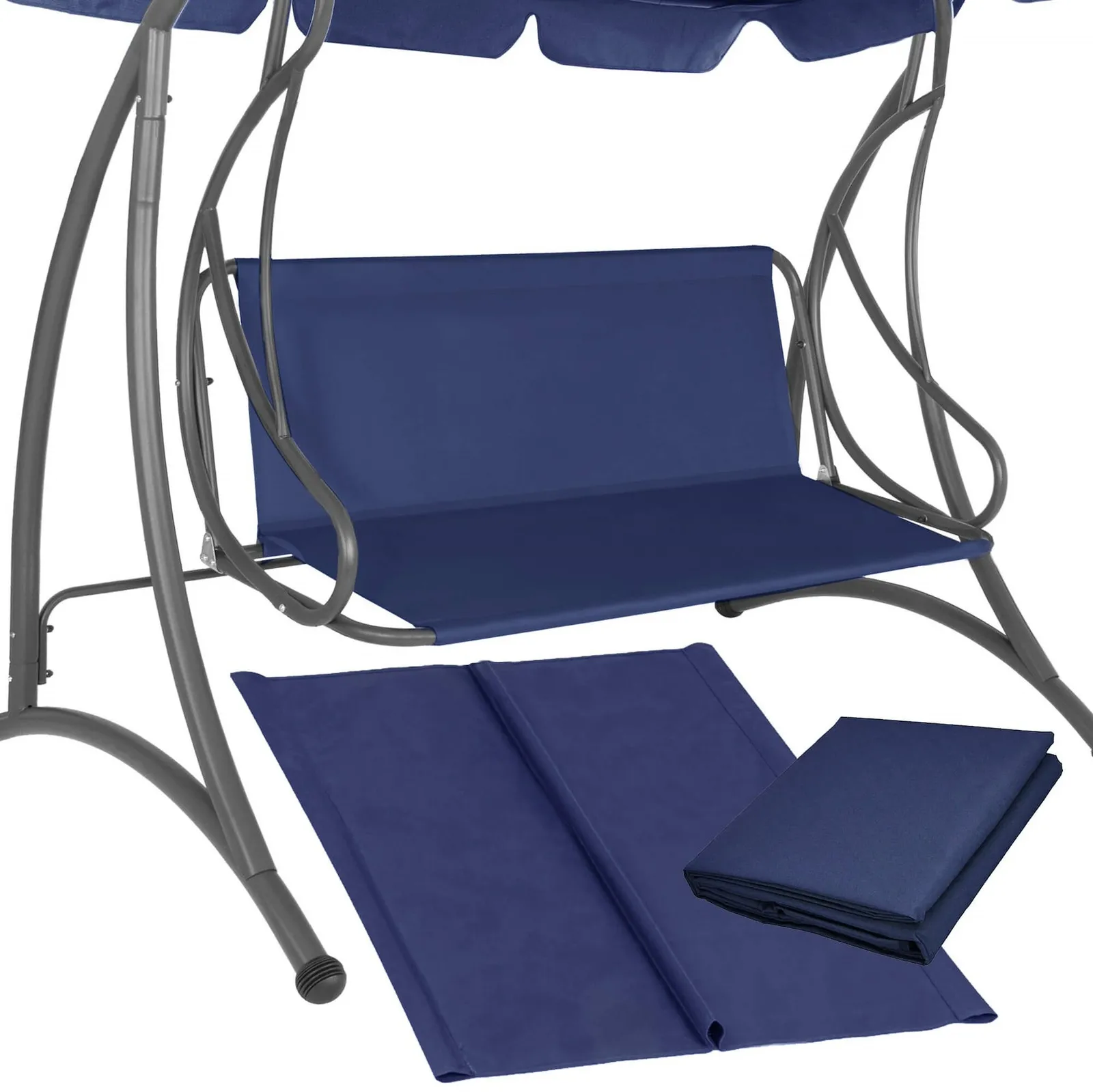 Materiał na siedzisko do huśtawki ogrodowej podkład wodoodporny 110 x 90 cm granatowy
