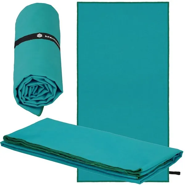 Ręcznik plażowy kąpielowy 180x90 cm szybkoschnący na plażę, basen, z pokrowcem turkusowy