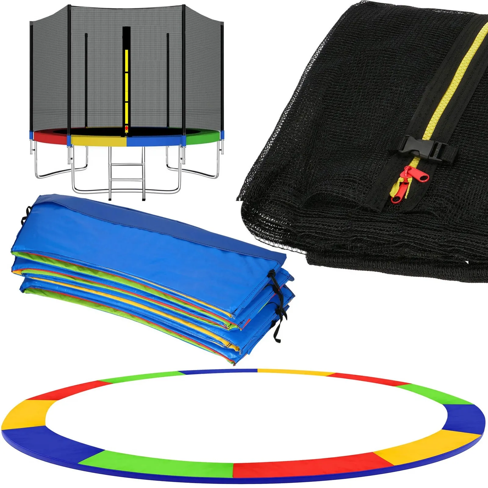 Osłona na sprężyny i siatka zewnętrzna do trampoliny 12FT 360/366/369 cm multikolor