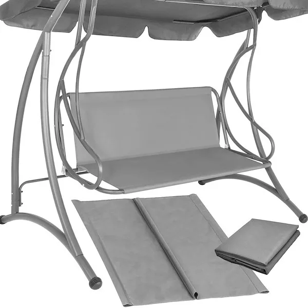 Materiał na siedzisko do huśtawki ogrodowej, podkład wodoodporny 130 x 100 cm jasnoszary