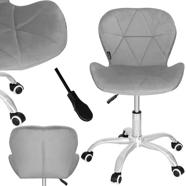Krzesło obrotowe biurowe fotel na kółkach do komputera ergonomiczny szary