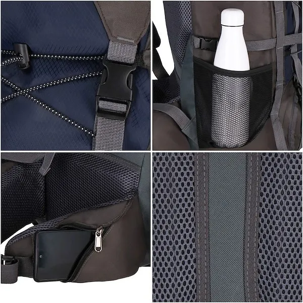 Plecak trekkingowy 90 L turystyczny na survival w góry, z osłoną przeciwdeszczową