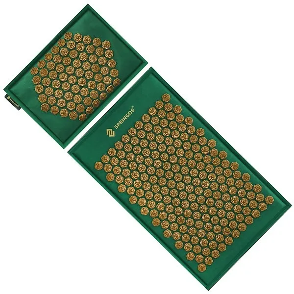 Mata relaksacyjna do akupresury z kolcami i poduszką do masażu, na ból mięśni