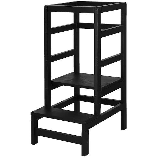 Pomocnik kuchenny 4-poziomowy kitchen helper, podest dla dzieci 90 cm czarny