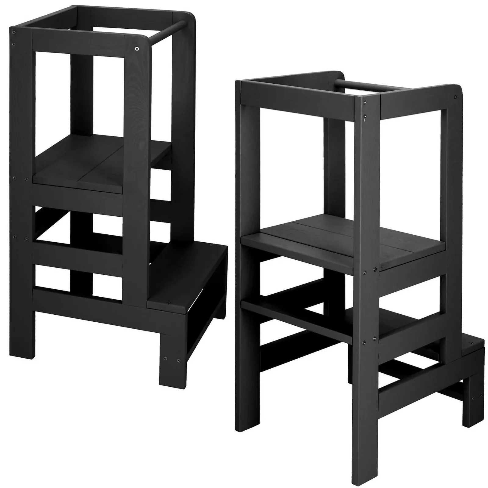 Podest kuchenny dla dzieci 3-poziomowy kitchen helper, pomocnik 90 cm czarny