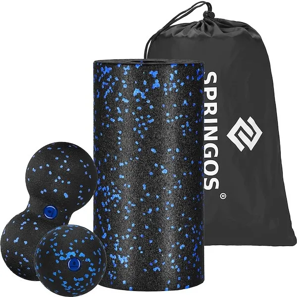 Komplet do masażu 3-częściowy roller piankowy, piłka, podwójna piłeczka, pokrowiec