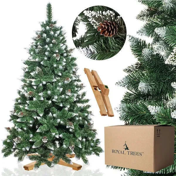 Choinka sztuczna z szyszkami Premium Royal Trees 240 cm sosna diamentowa ośnieżona